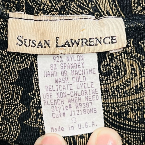 Vintage Susan Lawrence Paisley Black and Gold Maxi Skirt Victorian Layering - Picture 6 of 7